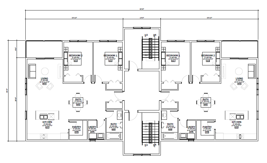 Floor plan view (2nd Floor) of the 204 Bellevue Heights apartment building
